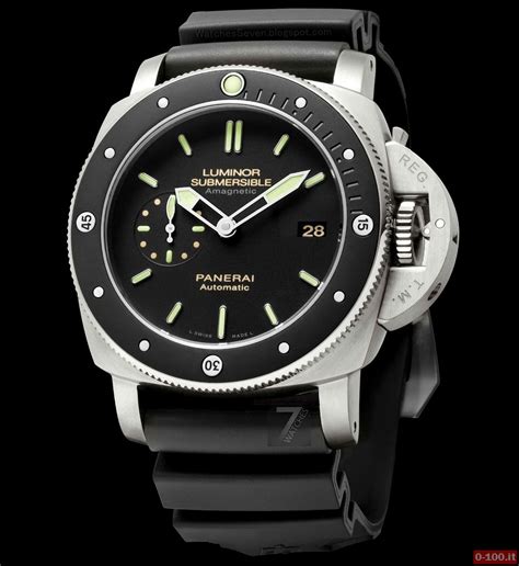 officine panerai 1950 luminor submersible 42mm titanium band|Panerai 42 mm submersible.